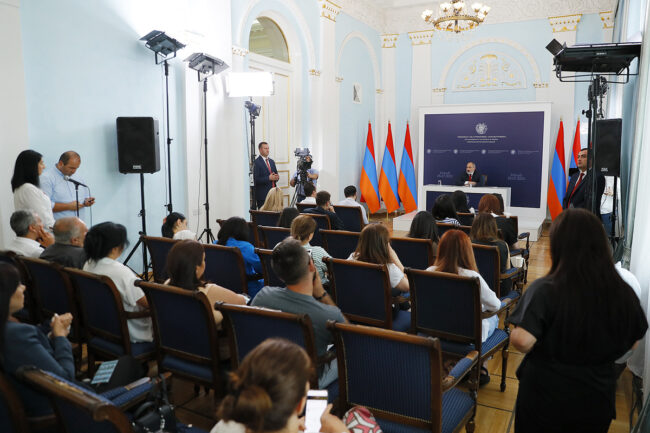 Armenia -- Prime Minister of Armenia Nikol Pashinyan holds press conference, Yerevan, 25Jul2023
