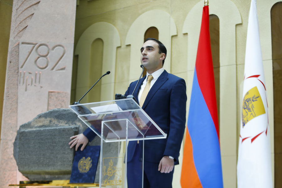 Armenia -- Tigran Avinyan inaugurated as mayor of Yerevan, 13Oct2023
